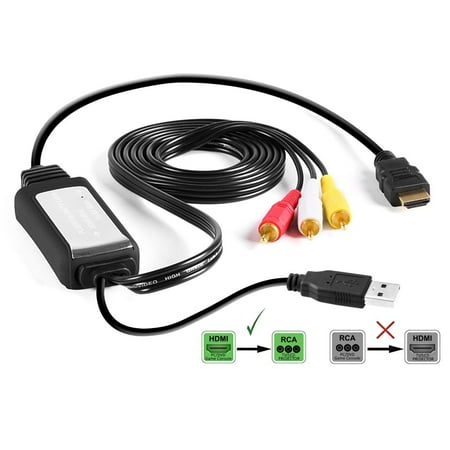 HDMI to RCA Cable - Hassle Free - Converts Digital HDMI ... xbox 360 component cable pin diagram 