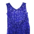 thumbnail image 5 of inhzoy Womens Sequins Flapper Latin Salsa Dance Dress V-Neck Tassel 1920s Cocktail Party Dress Royal Blue L, 5 of 7