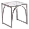 thumbnail image 1 of SEI Furniture Stevenly Square Metal End Table with Glass Top in Silver, 1 of 3