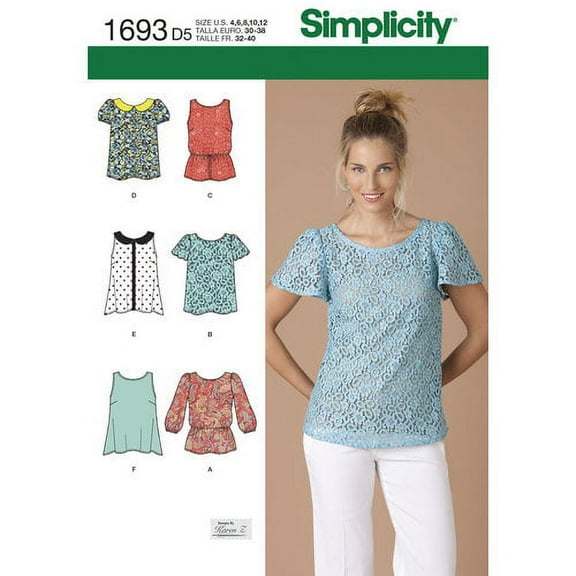 Simplicity Misses' Size 4-12 Tops Pattern, 1 Each