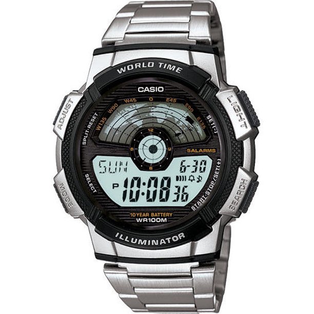 Casio - Men's Sport World Map & Time Watch AE1100WD-1A - Walmart.com ...