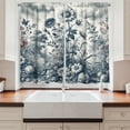 thumbnail image 3 of Ambesonne Floral Eucalyptus Kitchen Curtains, Vintage Flowering, 55"x36", Slate Blue and Burgundy, 3 of 3