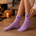 thumbnail image 5 of Garbnen Women's Halloween Crew Socks Cute Funny Graphic Womens Mid Calf Socks Spooky Fall Winter Comfy Halloween Gift for Women, 5 of 6
