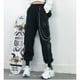 thumbnail image 4 of Pantalones negros atractivos de cintura alta adelgazantes para mujer, de otoño, holgados, rectos, estilo coreano, con cadena de moda, 4 of 6