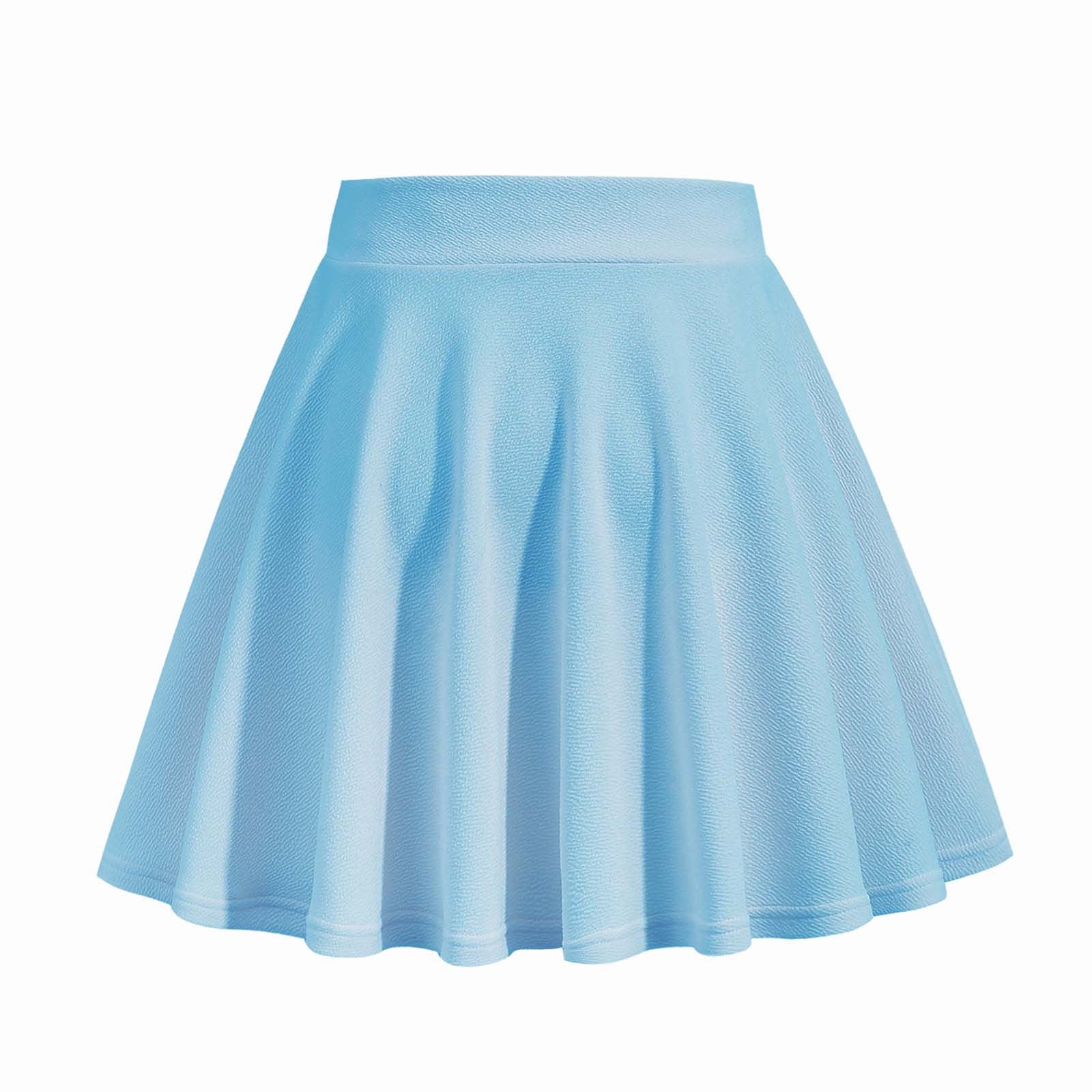 Blue pleated flare skirt top