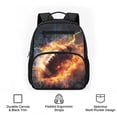thumbnail image 6 of Uorisanigo Lightning Fire Rugby School Backpack for Little Boys 5-7, Breathable Small Bookbag with Adjustable Straps, Large Capacity Preschool Rucksack for Camping, 6 of 7