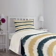 thumbnail image 3 of Ambesonne Striped Quilted Bedspread Set 2 Pcs, Navy Blue Beige Brush, Twin Size, Petrol Blue White Beige, 3 of 5
