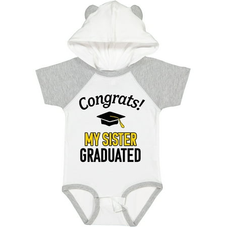 

Inktastic Congrats! My Sister Graduated with Cap Gift Baby Boy or Baby Girl Bodysuit