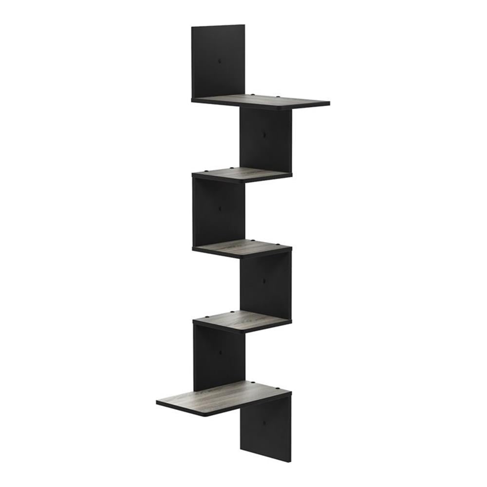 Furinno Contemporary 13.39" x 13.39" 5-Tier Wood Floating Shelf