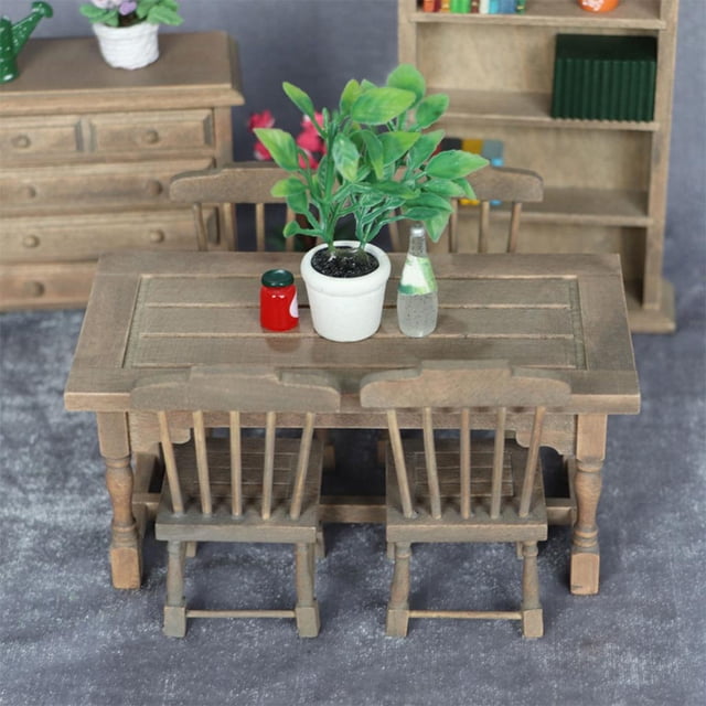 5 unids / set de modelo de silla de de comedor 1:12 muebles de en miniatura de muebles de Color Salvador casa de muñecas en miniatura