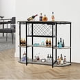 thumbnail image 5 of 1 PCS 120*40*91cm/47.24*15.75*35.83in Gray Wine Rack Table with LED Light & Outlet, Modern Coffee Bar Cabinet Floor Table, 5 of 13