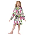 thumbnail image 6 of FORMRS Niños Bathrobe Unisex Hooded Robe Soft Plush Pajamas Sleepwear, Size 10-12T, Abstract Geometric, 6 of 7