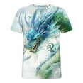 thumbnail image 2 of Jinhomg Mens Novelty T Shirts Fashion Chinese Style Dragon Graphic Tees Big and Tall Comfy Short Sleeve Round Neck Pullover Lightweight Summer Tops 2025 Saving Green XXXXL, 2 of 4
