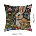 thumbnail image 3 of D Easter Pillow Cover 18X18 Inch Bunny Rabbit Easter Egg Print Soft Polyester For Sofa Couch Bed Home Spring Decoration Festive Cushion Case, 3 of 7