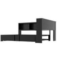 thumbnail image 6 of [Luckynote] Metal Full Size Daybed with Trundle, Storage Cabinets and USB Ports, Black, 6 of 11