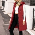 thumbnail image 4 of Jovrlynd Puffer Vest Women Hooded Zipper Button Long Quilted Vest Winter Coats with Pockets, S-2XL, 4 of 7