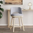 thumbnail image 6 of Dextrus Swivel 26" Counter Stool, Rubber Wood Bar Stool with Full Black, Gray, 6 of 9