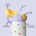 thumbnail image 5 of BOTTLE BOTTLE Insulated Water Bottle with Straw Lid and Handle 16 oz Stainless Steel Vacuum Tumbler Water Bottles for School Outdoor Travel Gifts for Boys and Girls Stellar Pop, 5 of 7