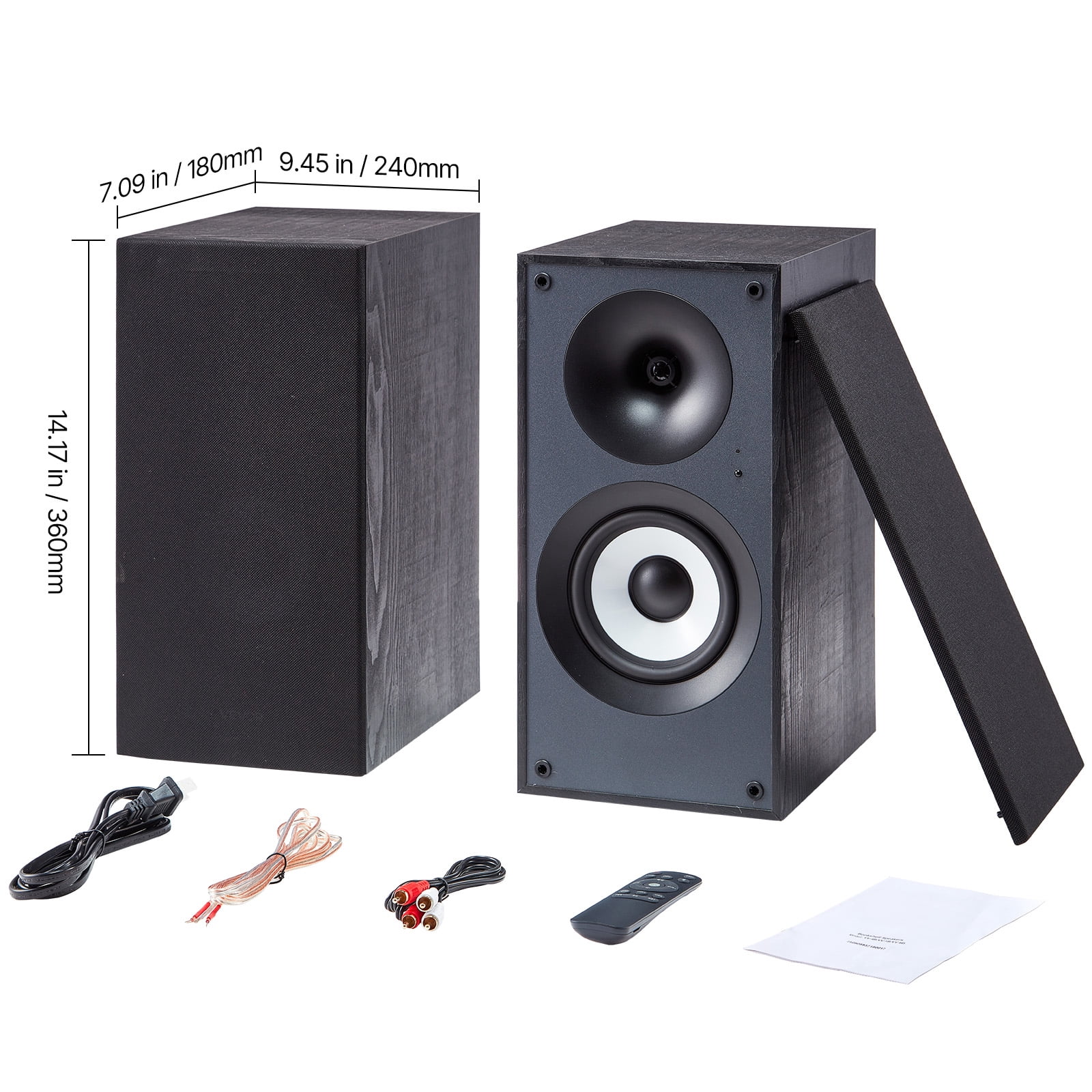 KFFKFF Powered Bookshelf Speakers, 25W x 2, Active Studio Monitor with 5.5-Inch Woofer, Multiple Connectivity Options Including Bluetooth/RCA/Coaxial/Optical/USB/Subwoofer, Wooden Cabinet Design