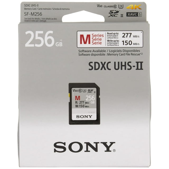 Tarjeta SDXC UHS-II Sony Serie M 256 GB V60 CL10 U3