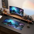 thumbnail image 2 of Large Mouse Pads Blue Purple Nebulae Cosmic Outer Space Galaxy Non-Slip Rubber Base Gaming Mousepad, Keyboard and Mouse Pad with Stitched Edges,PC Desk Mat for Game,Work,Office(31.5"*11.8"), 2 of 6