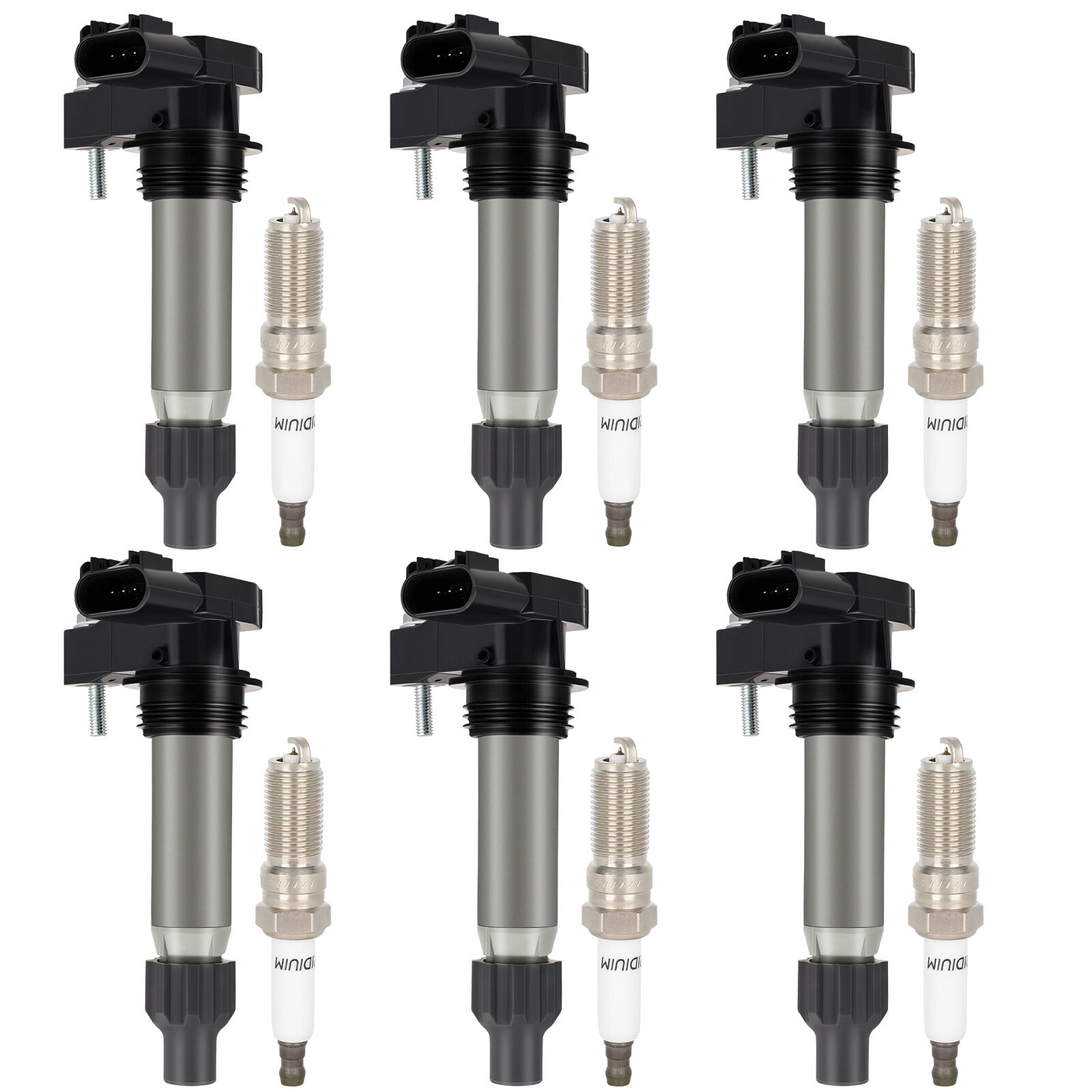 ECCPP UF569 6 ignition coils with 6 iridium Spark Plugs for Chevrolet for Cadillac Malibu 3.6L and CTS 3.0L UF-569 33400-78J01 33400-78J02