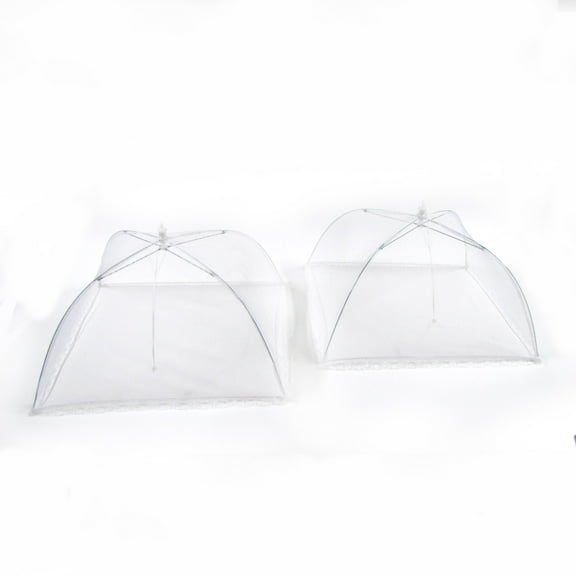 2pc Reusable Mesh Food Cover Tent Set Outdoor Camping Umbrella Picnic Net BBQ Accessory
