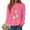 Hot Pink, variant on UngA Women Christmas Sweatshirt Merry Christmas Long Sleeve Xmas Holiday Christmas Lights Pullover Shirts Sweatshirts for Women (Green,L)