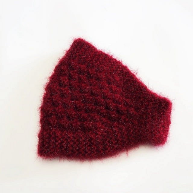 LinYooLi Bonnet d'Hiver Épais de Haute Qualité Creux Queue de Cheval pour Femmes Automne Chaud Bonnets Tricotés pour Femmes Cache-Oreilles