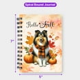 thumbnail image 5 of Hello Fall Collie Scarf Welcome Autumn with Leaves Pumpkins Spiral Bound Journal Collie Dog Lover Gifts Idea 5x7in Spiral Notebook - 00011, 5 of 5