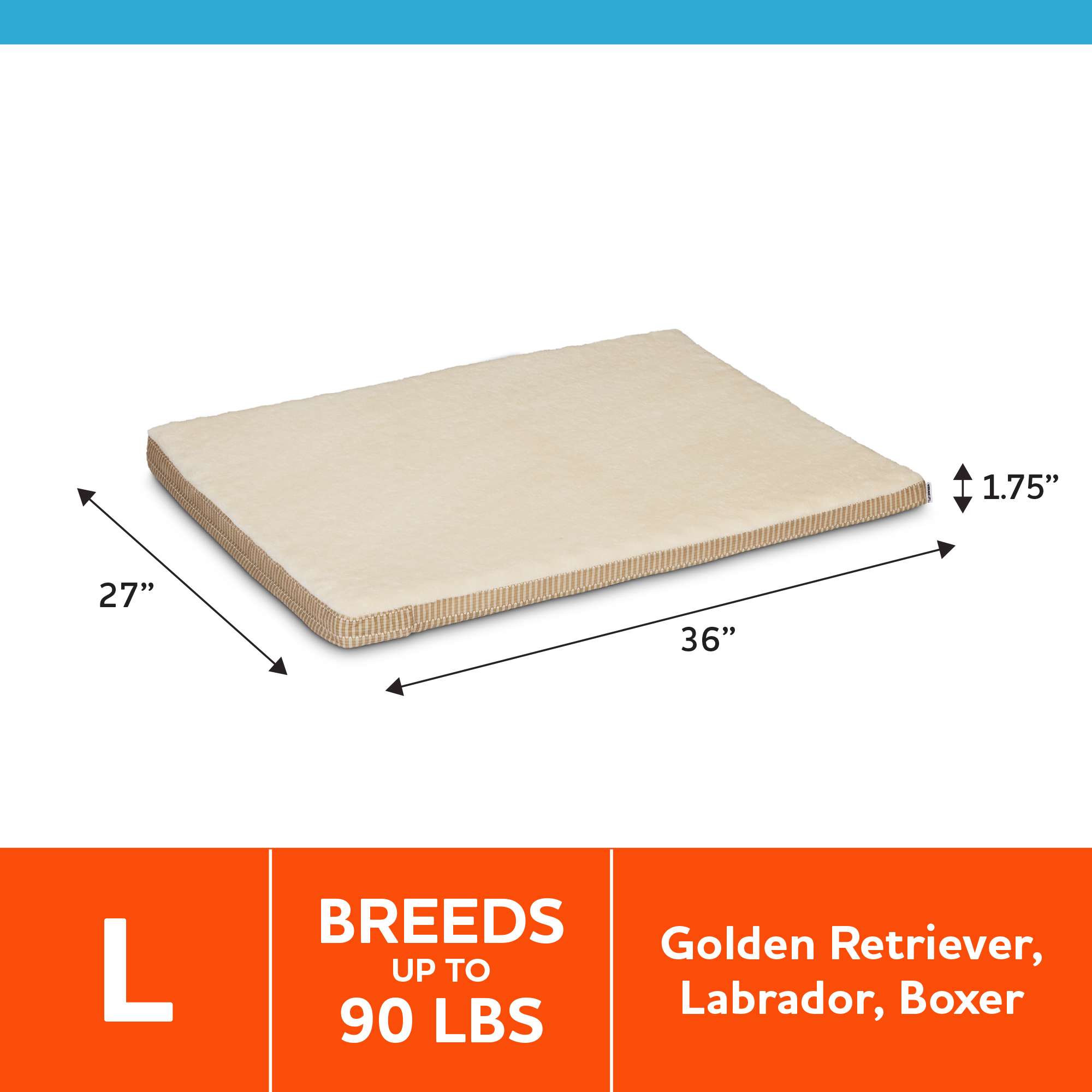 Vibrant Life Large Orthopedic Foam Dog Bed, Tan photo 3