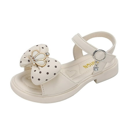 

Wenshiii Children Shoes Thick Heel Sandals Open Toe Fashionable Cute Pearl Lace Princess Sandals Kids Rubber