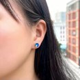 thumbnail image 4 of 8mm Silver Plated Blue Round Cubic Zirconia Stud Earrings Fashion Jewellery, 4 of 7