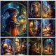 thumbnail image 2 of Pintura de diamantes 5D completa de dibujos animados de Papá Noel y niña pequeña, bordado de mosaico de Navidad, punto de cruz hecho a mano, decoración del hogar WE1348, 2 of 4