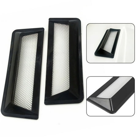 KERISTE 2Pcs Air Flow Intake Cover Vent Decorative Bonnet Vent Hood Black for Car Item