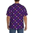 thumbnail image 5 of Haiem Purple Mardi Gras Men's Casual Shirts Short Sleeve Button Down Shirts Fashion Textured Summer Beach Shirt-3X-Large, 5 of 7