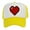 White/Yellow, variant on Men's 80's Retro Large 8 Bit Pixelated Heart Gamer Trucker Hat, Light Grey
