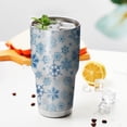 thumbnail image 3 of 30oz Blue Christmas Snowflake Pattern Tumblers Stainless Steel Tumbler with Lid and Straw,Vacuum Insulated Double Wall Travel Tumbler Cups Mug with Cleaning Brush for Coffee,Tea, 3 of 7