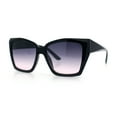 thumbnail image 5 of Womens Classy Oversized Squared Beveled Cut Cat Eye Fashion Sunglasses [Black - Purple Pink], 5 of 7
