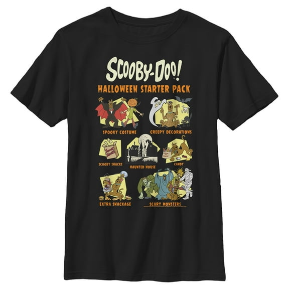 Boy's Scooby Doo Halloween Starter Pack Graphic Tee Black Large