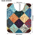 thumbnail image 5 of Coolnut Grunge Paisley Design High Absorbent U-Shaped Contour Toilet Rugs Machine Washable,24"x20", 5 of 7