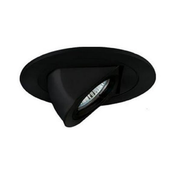 Low Voltage Dropped Dish Shower Trim with Frosted Opal White Glass, Black