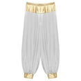 thumbnail image 4 of Eandarui Men's Arabian Prince Costume Harem Pants Lantern Long Pants Carnival Party Pants White 3XL, 4 of 6