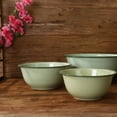 thumbnail image 5 of LEORX 2Pcs Enameled Mixing Bowl Vintage Green For Home Use 11.8x7.9x3.9in, 5 of 8