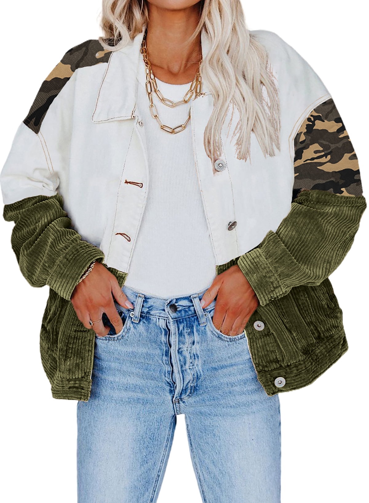 EVALESS Womens Spring/Fall Corduroy 