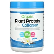 Orgain Plant Protein Plus Collagen, Vanilla Bean, 1.6 lb (726 g)