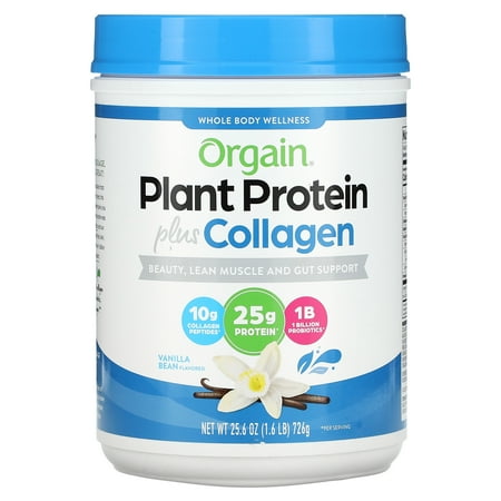 Plant Protein Plus Collagen  Vanilla Bean  1.6 lb (726 g)  Orgain