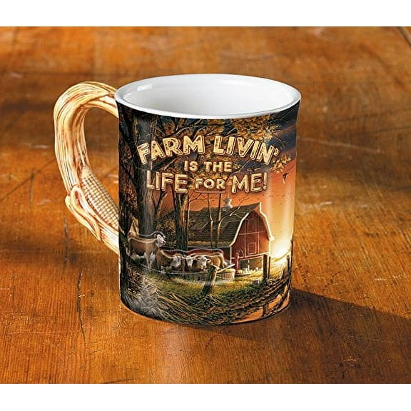 Wild Wings Sculpted Mug Farm Living is the Life for Me! 16 oz.