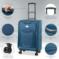 thumbnail image 4 of Verdi 28 Inch Luggage – Expandable Durable Softside Lightweight Suitcase with 8-Wheel Spinners Large Checked-Size Bag teal, 4 of 5