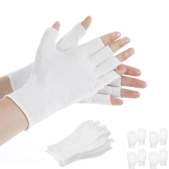 Breathable Fingerless Gloves,12 Pairs Cotton Moisturizing Gloves,One Size Fits Most,7.5x3.9In,Dry Hands,Skin Treatment